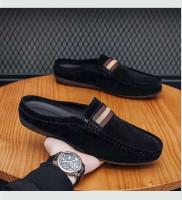 Nuevos hombres jóvenes PU terciopelo cuero antideslizante vestido plano transpirable medias zapatillas verano primavera otoño zapatos casuales - details 4