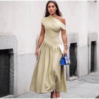 OUWU- Vestido de manga larga para mujer, elegante color sólido con abertura frontal, de moda para primavera y verano 2024 - details 26