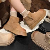 Botas de Nieve de Piel Escarchada Zapatos de Algodón Cálidos y Gruesos para Mujer, Temporada de Invierno 2025 - details 2