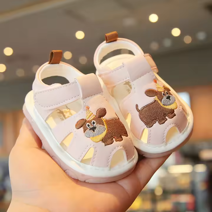 Sandalias para niños Baotou Verano 0-2 años llamadas zapatos niñas bebé niño zapatos de suela blanda niños zapatos de bebé sonarán - 1
