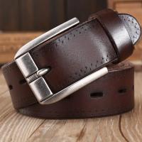 Cinturones de diseñador para hombre, piel de vaca auténtica de alta calidad, color marrón, de lujo,talla grande, 100% grano real - details 31