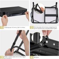Mesa de Camping Plegable Anbte Longitud Ajustable Impermeable Negro Ideal para BBQ en la Playa - details 3