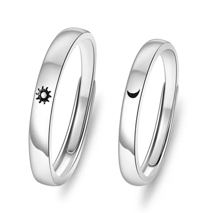Anillo ajustable de plata con diamantes de imitación para pareja, joyería para el Día de San Valentín, anillo Celestial para niñas, 1 piezas-20 piezas - 1