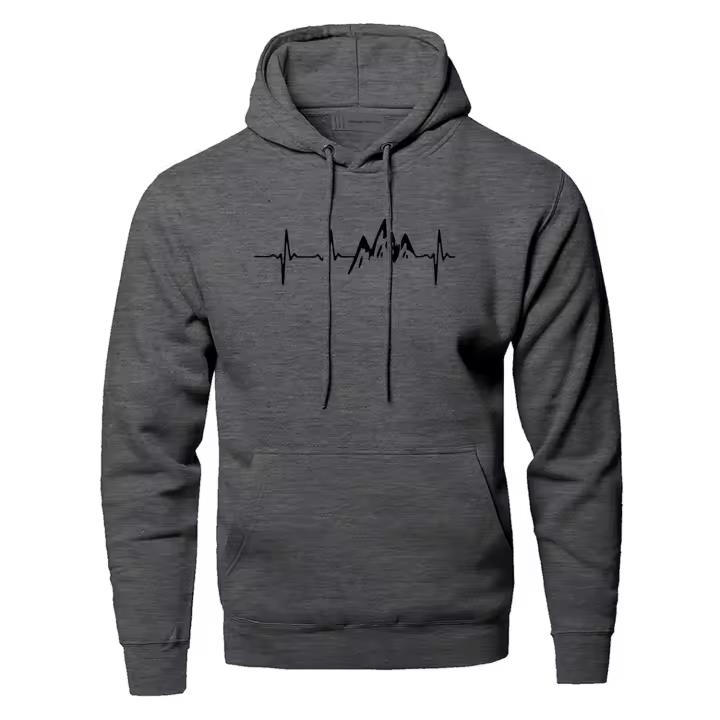 Sudadera De Manga Larga Para Hombre En Negro Y Gris Deportiva Para Otoño Sudadera Con Capucha Estilizada - 1