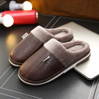 Zapatillas cálidas impermeables para hombre, chanclas gruesas de felpa, antideslizantes, planas, para el hogar y el dormitorio, talla grande 50 y 51 - details 11
