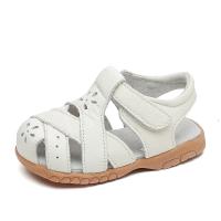 Sandalias planas de piel auténtica con punta cerrada para niños y niñas, zapatos de verano, suaves - details 2