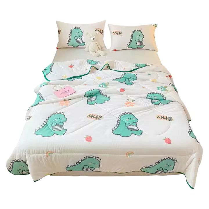 Edredón De Verano Con Estampado De Dinosaurio Suave Y Amigable Con La Piel Fácil De Lavar Máquina Edredón De Poliéster 100% Para Adultos - 1
