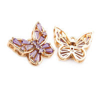 Colgantes de Mariposa de Bronce Dorado 18K Collar Aretes Accesorios de Joyería DIY - details 1