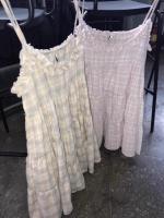 Retro coreano Sle Sweet Girl lindo Puffy Plaid encaje Halter pastel vestido de mujer chaleco Top algodón 00% primavera 2025 - details 4