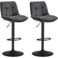 Juego de 2 Taburetes de Bar Sillas Altas Giratorias Regulables en Altura Acolchado PU - details 18