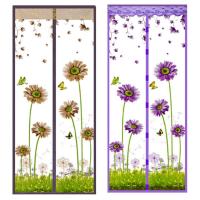 Flor mariposa verano ventana magnética puerta Anti mosquitos malla red cortina - details 0