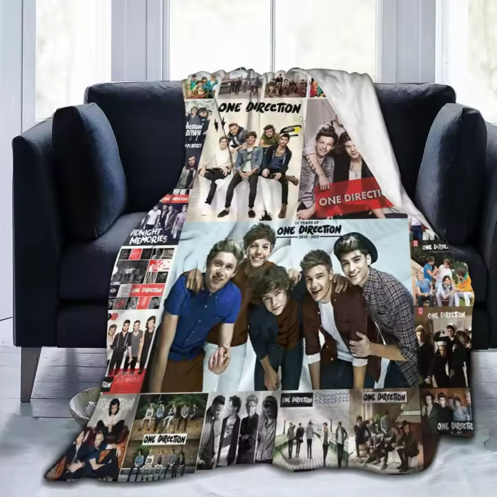 Manta ligera de franela Ultra suave para sofá, cama, uso en todas las estaciones, One Music Direction - 1