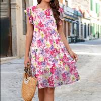 Vestido de manga corta para mujer, vestidos estampados elegantes, moda de verano - details 4