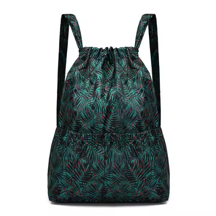 Mochila versátil de nailon con cordón para mujer, bolsa de deportes al aire libre, bolsa de cambio de gran capacidad, mochila de viaje ligera - 1