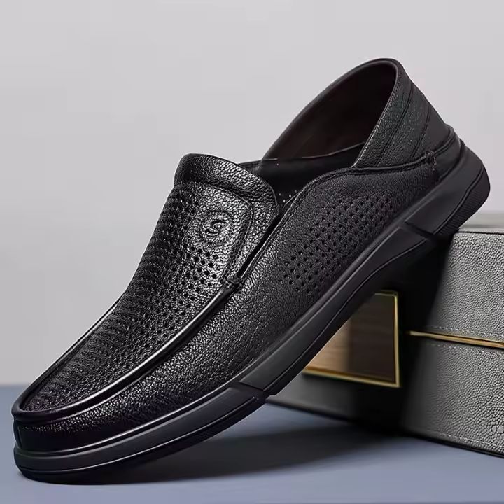 Zapatos Casuales de Cuero de Oveja Suela Suave para Hombres en Verano Auténtico Pedal de Cuero Genuino - 1