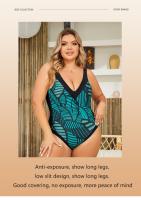 Bañador estampado de una pieza para mujer, traje de baño elegante de talla grande, acolchado, ropa de playa, 2024 - details 2
