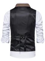 Chaleco elegante en espiga para hombre, para banquetes de negocios y bodas, chaleco informal elegante y cómodo para hombre - details 3