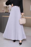 Falda Plisada Elegante Para Mujer Cintura Alta Larga Midi Color Negro Alta Calidad Saia Elegante Para Damas De Negocios Y Fiestas - details 29
