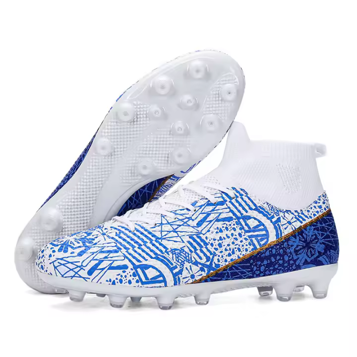 Populares zapatillas de fútbol transpirables de caña alta para niños y niñas. - 1