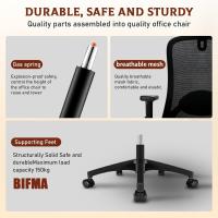 Escritorio, Silla Ergonómica con Reposacabezas, Reposabrazos, Función 90 ° -130 °   Respaldo Bloqueable, Ajuste de Altura, Silla Oficina Capacidad de Peso 150KG - details 5