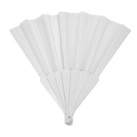 Abanico plegable de mano de tela plástica para damas y hombres blanco - details 4
