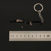 Llavero Mini Modelo De Pistola AKS-47 9cm Metal Simulación Para Hombres Niños Adorno De Llavero De Coche Joyería De Armamento - details 3