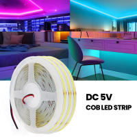 Tira de luces LED COB, iluminación lineal de alta densidad, USB 5V, 320LED/m, cinta Flexible, cálida, Natural, blanco frío, rojo y azul - details 1