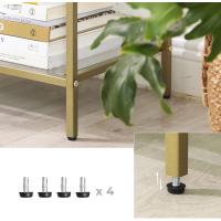 Mueble de Vidrio Templado de 3 Niveles Marco de Metal Morna para Pasillo Salón Dormitorio - details 12