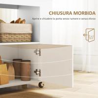 Cocina con 6 botelleros, 3 estantes laterales y armario con bisagras acolchadas, armario de cocina con toallero y encimera de caucho, 83x40x83cm, roble - details 4