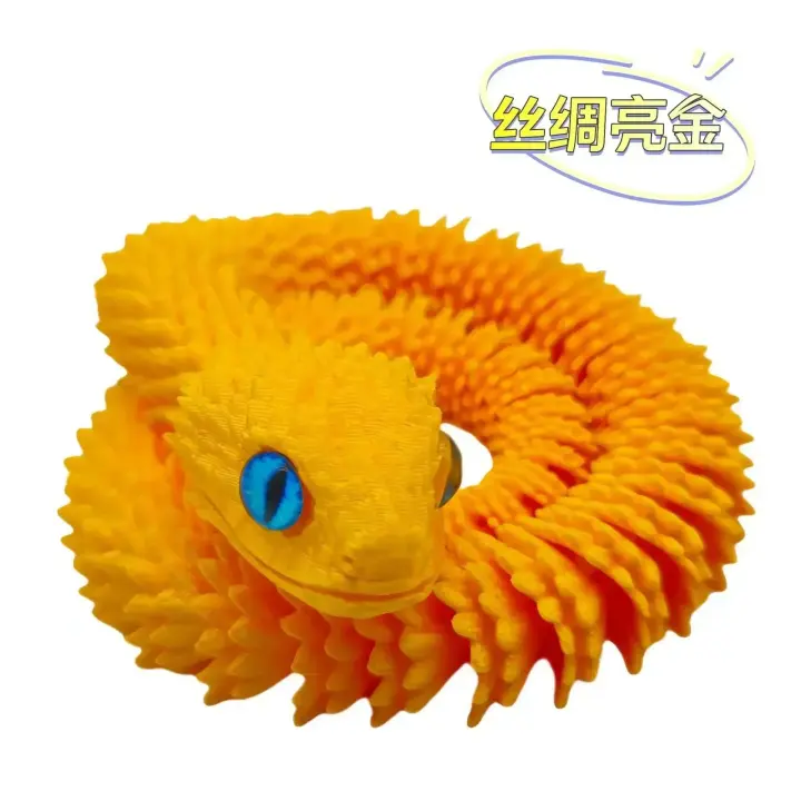 Figura de serpiente de simulación de articulación móvil impresa en 3D, adorno creativo de escritorio para el hogar y la Oficina, regalos artesanales de Año Nuevo - 1