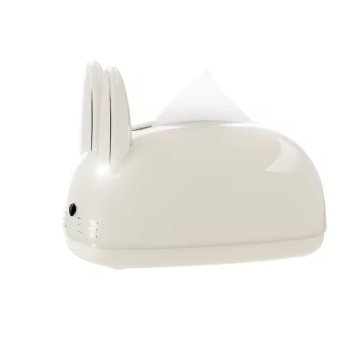 Caja de pañuelos de conejo de estilo cremoso creativo, dispensador de toallas de papel decorativo de gran capacidad, plástico con resortes, soporte de papel para oficina - 1