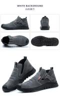 Zapatos de trabajo de seguridad de gamuza de vaca de cuero genuino para hombres, zapatos de soldadura antiestáticos con cabeza compuesta, botas indestructibles - details 8