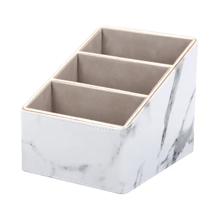 Caja de almacenamiento de control remoto creativa patrón de mármol Phnom Penh caja de almacenamiento de trompeta de lujo ligero escritorio de oficina de negocios rack - 1
