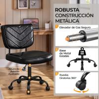 Oficina Ergonómica con Ruedas, Piel Sintética, Escritorio sin Brazos con Altura Ajustable Estudio y Dormitorio, Color Blanco - details 16