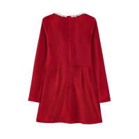 Elegante Vestido de Terciopelo con Cuello Cuadrado y Manga Larga Vestido de Fiesta de Cintura Alta para Mujeres Vestido de Noche con Cuentas - details 3