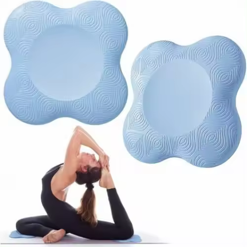 2 uds Tapis de yoga antideslizantes, tapis de yoga qui protege les genoux, les poignets et les elbows-Bleu clair - 1