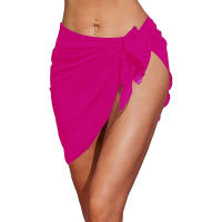 Falda larga y corta para mujer, traje de baño de Sarong, pareo de Bikini de verano, bufanda transparente - details 29