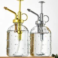 Botella pulverizadora de vidrio tipo empuje, gota de lluvia, regadera de jardín a presión manual, pulverizador de flores transparente con fondo antideslizante a prueba de fugas para exteriores - details 10