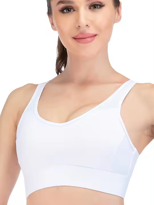 Tops cortos cruzados para mujer, camisa deportiva de manga corta blanca para Yoga - 1