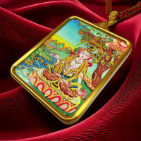 Colgante de titanio stl pur pintado a mano Ocho grandes guardianes de Npal Xizang Thangka ncklac Gawu caja color dorado dos no - details 3