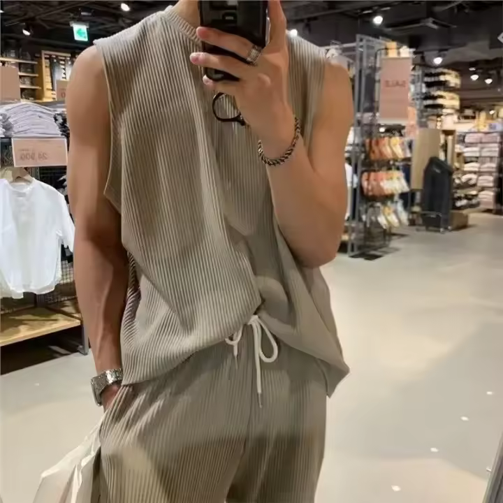 Camiseta sin mangas de estilo americano para hombre, chaleco de hombro para Fitness, camisa de entrenamiento de marca a la moda para desarrollar músculos - 1