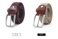 Cinturón elástico tejido para hombre y niña,3.3-3.4 CM de ancho, azul, negro, marrón, regalo de lujo, accesorios para vaqueros - details 2