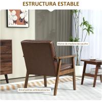 Sofá de Tres Plazas Tapizado en PU Resalto de Madera Carga de 250kg Ideal para Sala de Estar Dormitorio - details 13