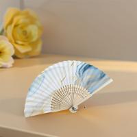 Abanico plegable de bambú con borlas coloridas, elegante abanico chino dorado, artesanía hecha a mano, abanicos plegables tradicionales de la antigüedad, decoración del hogar - details 7