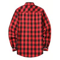 Camisas para hombre de un solo pecho clásico a cuadros inteligente Casual camisa de franela de manga larga pecho dos bolsillos diseño primavera otoño hombres Tops - details 1