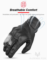 Guantes Retro de cuero para montar en motocicleta, anticaída, transpirables, resistentes al desgaste, de dedo completo, novedad de 2024 - details 5