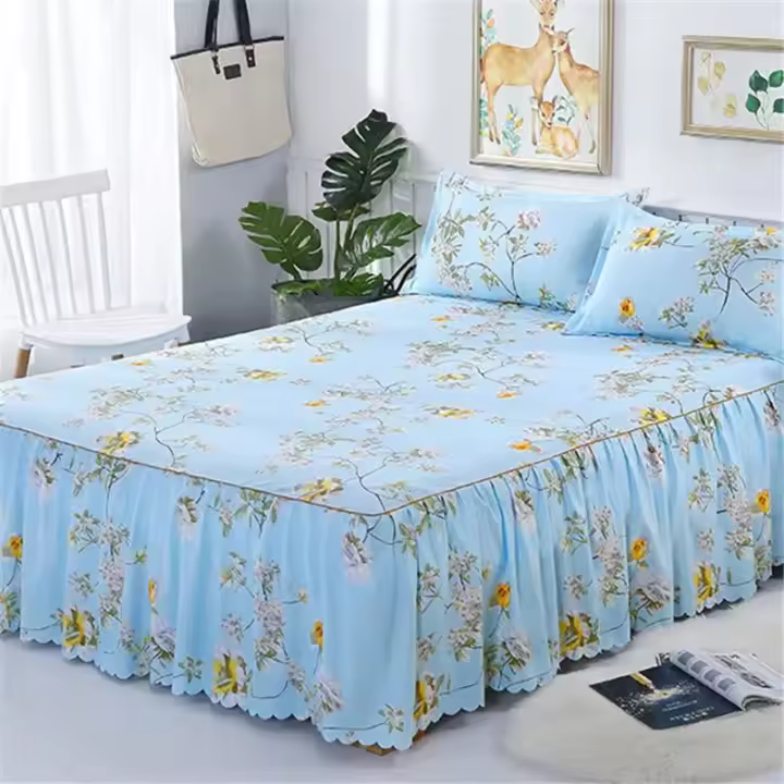 Jaleco de Cama Completo 3pcs Sábana, Fundas de Almohada, Cubierta de Colchón - 1