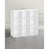 Estantería Almacenaje, de 6 Compartimientos, para Sala de Estar, Estudio, Oficina, 30 x 65,5 x 97,5 cm, Blanco LBC203D - details 11