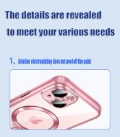 Funda de Silicona Ultra Delgada con Revestimiento Claro Protectora de Lente Magnético Magsafe para iPhone Rosa - details 21