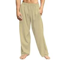 Pantalones de lino y algodón holgados para hombre, estilo casual, color sólido, tallas grandes S-3XL, verano 2024 - details 13